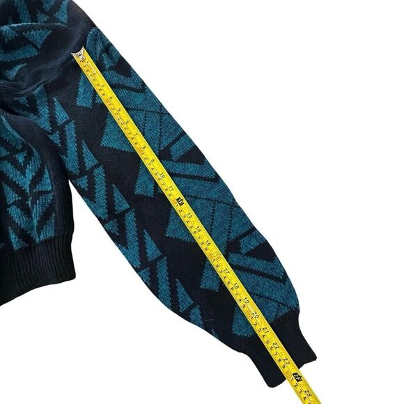 VTG Cosby Sweater Mens XL Blue Abstract Geometric Knit Pullover Crewneck 90s Y2K - Picture 11 of 14